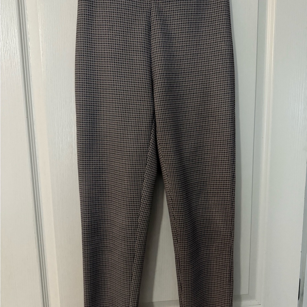 Zara Navy and Brown Houndstooth Pants